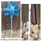 Preview: Windrad * 22 cm * Holzstil und -kugel handbemalt * Gartenstecker * Kinder * Deko * Blumen - Blau